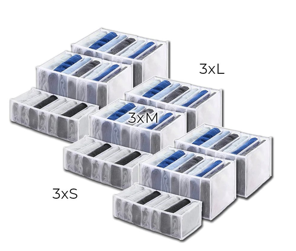 Kit opbevaringskasser til at organisere dine skuffer (x3)
