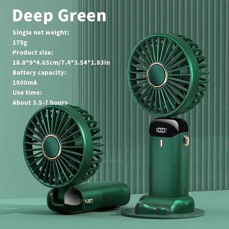 Powerful mini fan with smart LED display