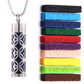 Aromatherapy diffuser necklace with interchangeable pads 