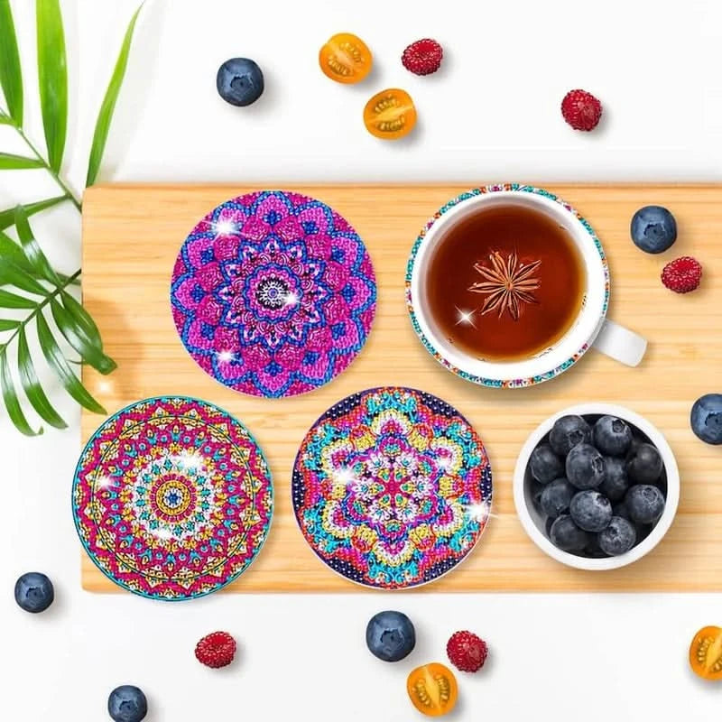 Set di sottobicchieri fai-da-te con strass 
