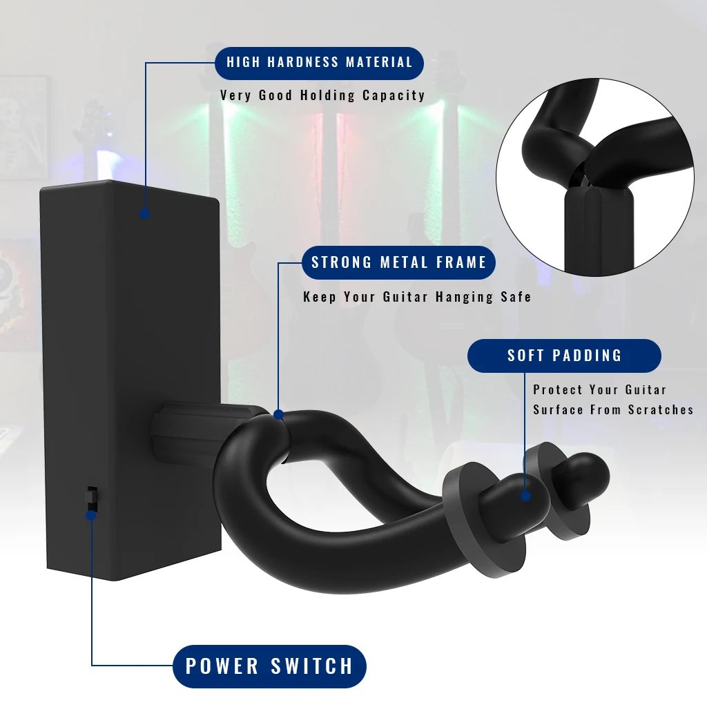 Support a muro LED per chitarra – Illumina il tuo strumento 