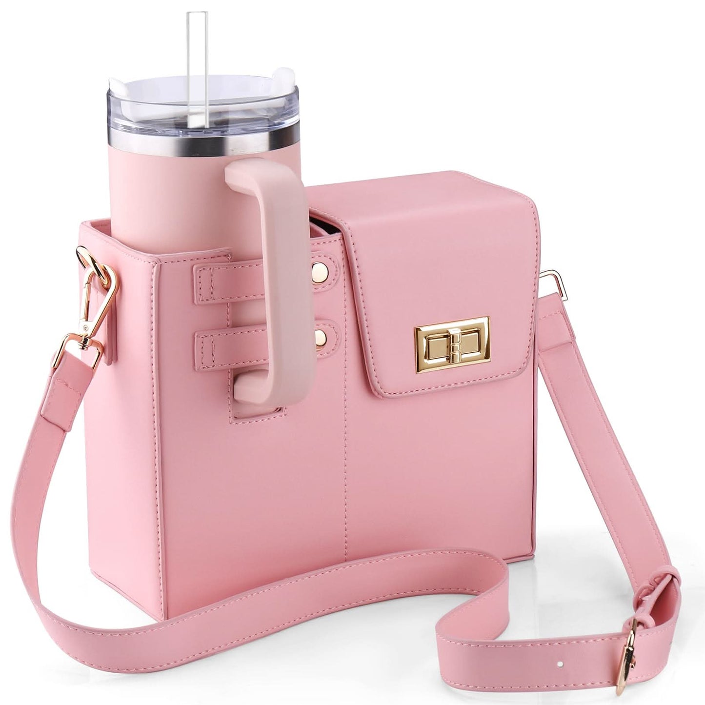 Chic bag with integrated cup holder for active women 