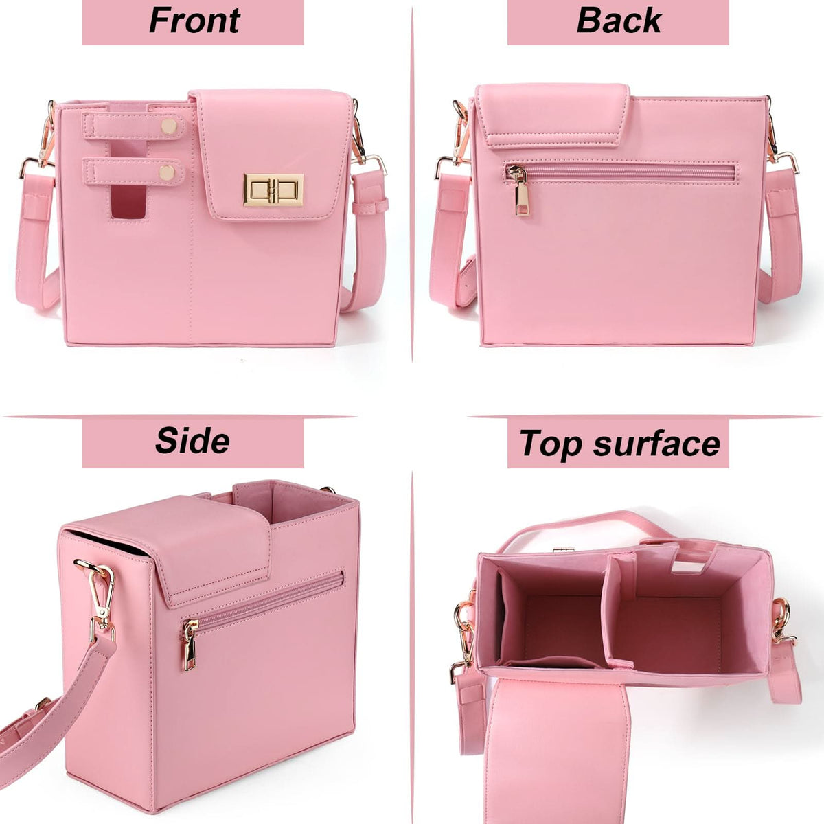 Chic bag with integrated cup holder for active women 