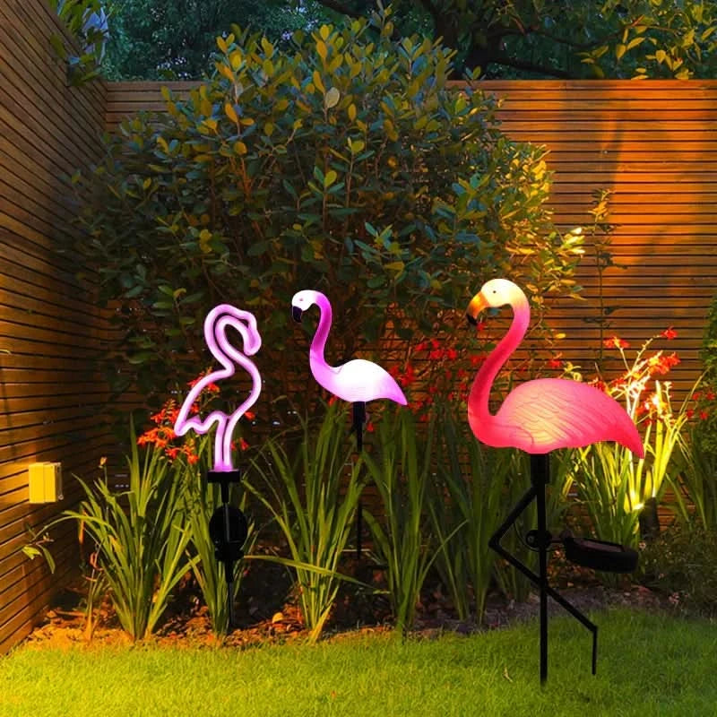 Flamingo Rosa luminoso solare – Giardino magico di notte 