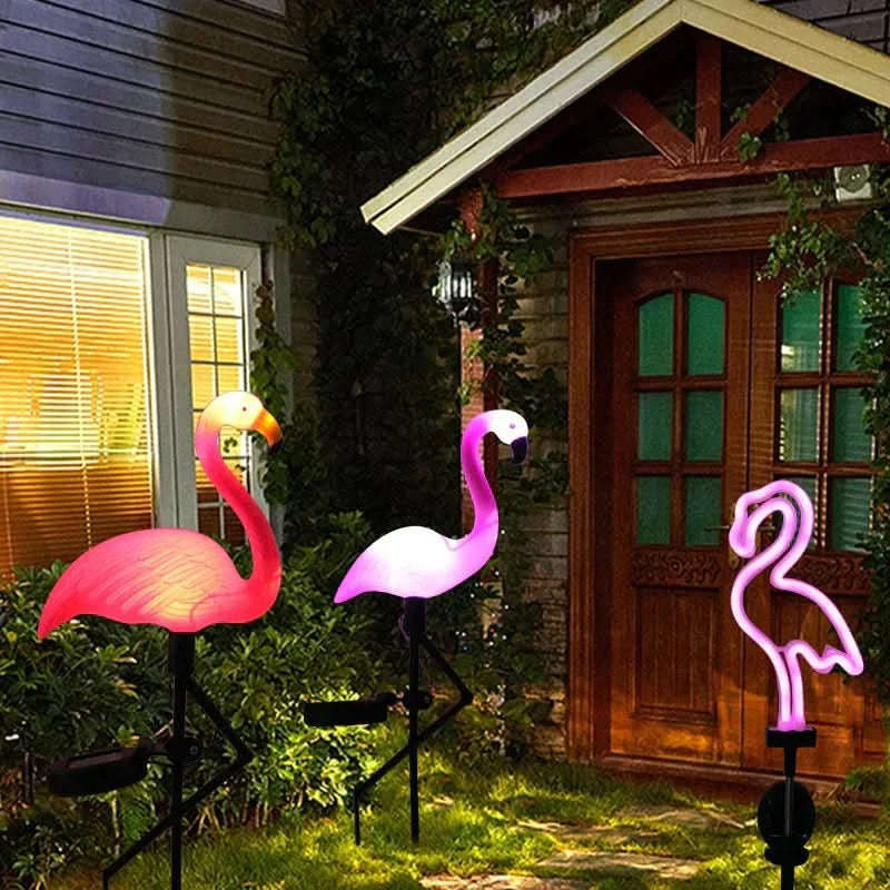 Flamingo Rosa luminoso solare – Giardino magico di notte 