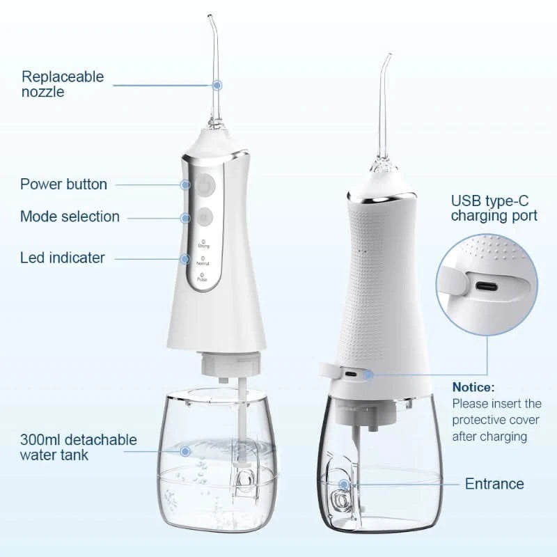 Rechargeable hydropulse for dental care 