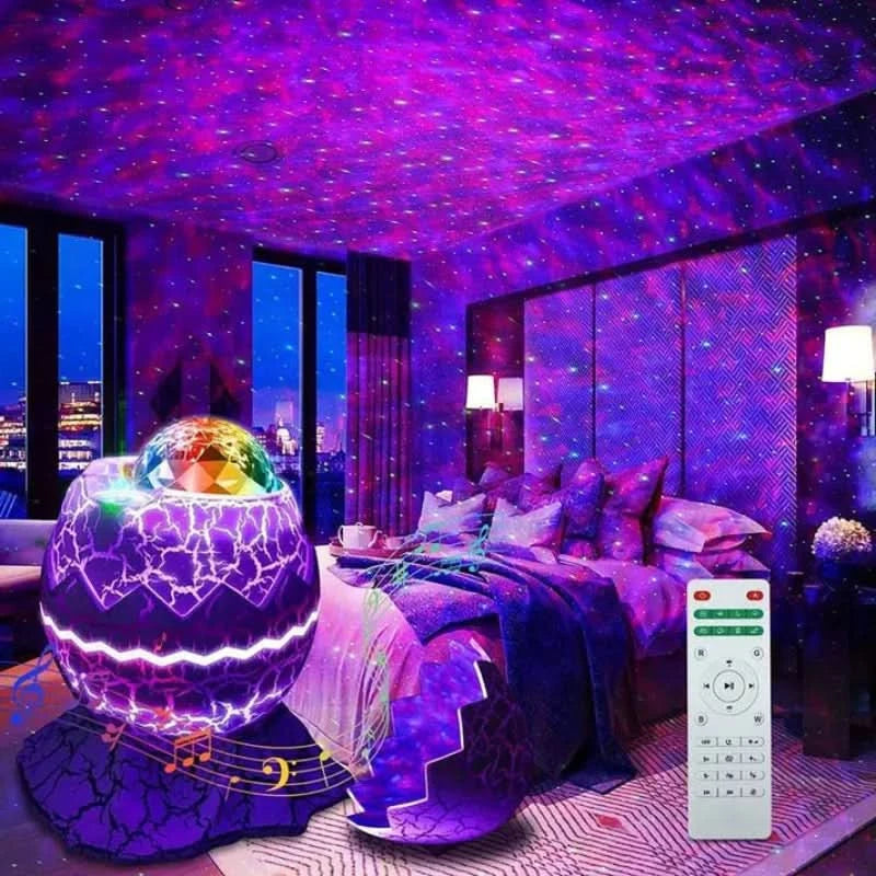 Proiector galaxie cu muzică și telecomandă 